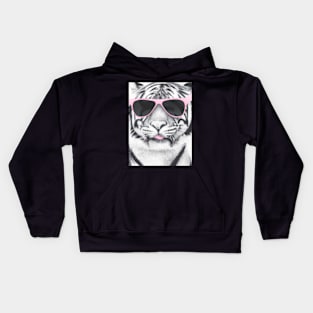 Tiger With Glasses Kids Hoodie